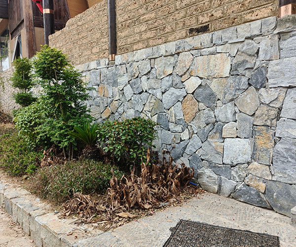 Stone exterior wall